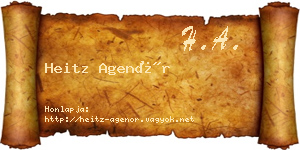 Heitz Agenór névjegykártya